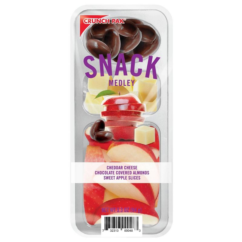 Crunch Pak Snack Medley: Apples, Chocolate Covered Almonds, & White Cheddar - 3oz