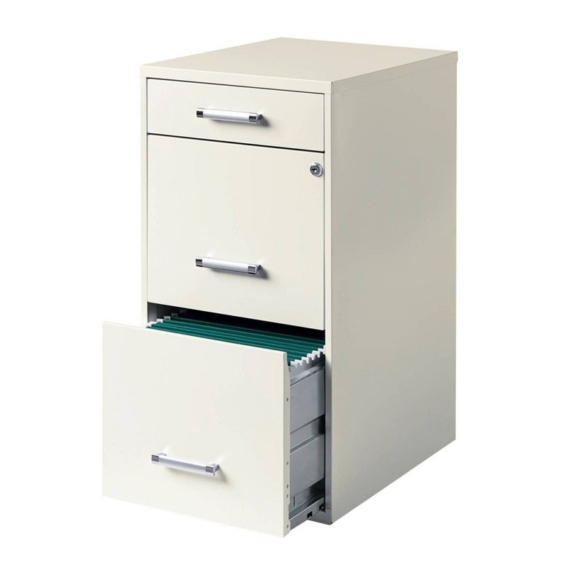 3-Drawer Filing Cabinet Steel Off-White - Hirsh