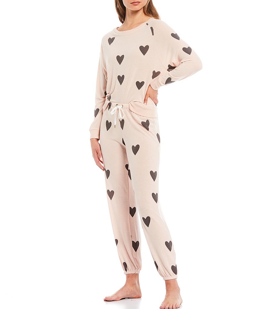 Honeydew Intimates Heart Print Brushed Jersey Coordinating Lounge Set