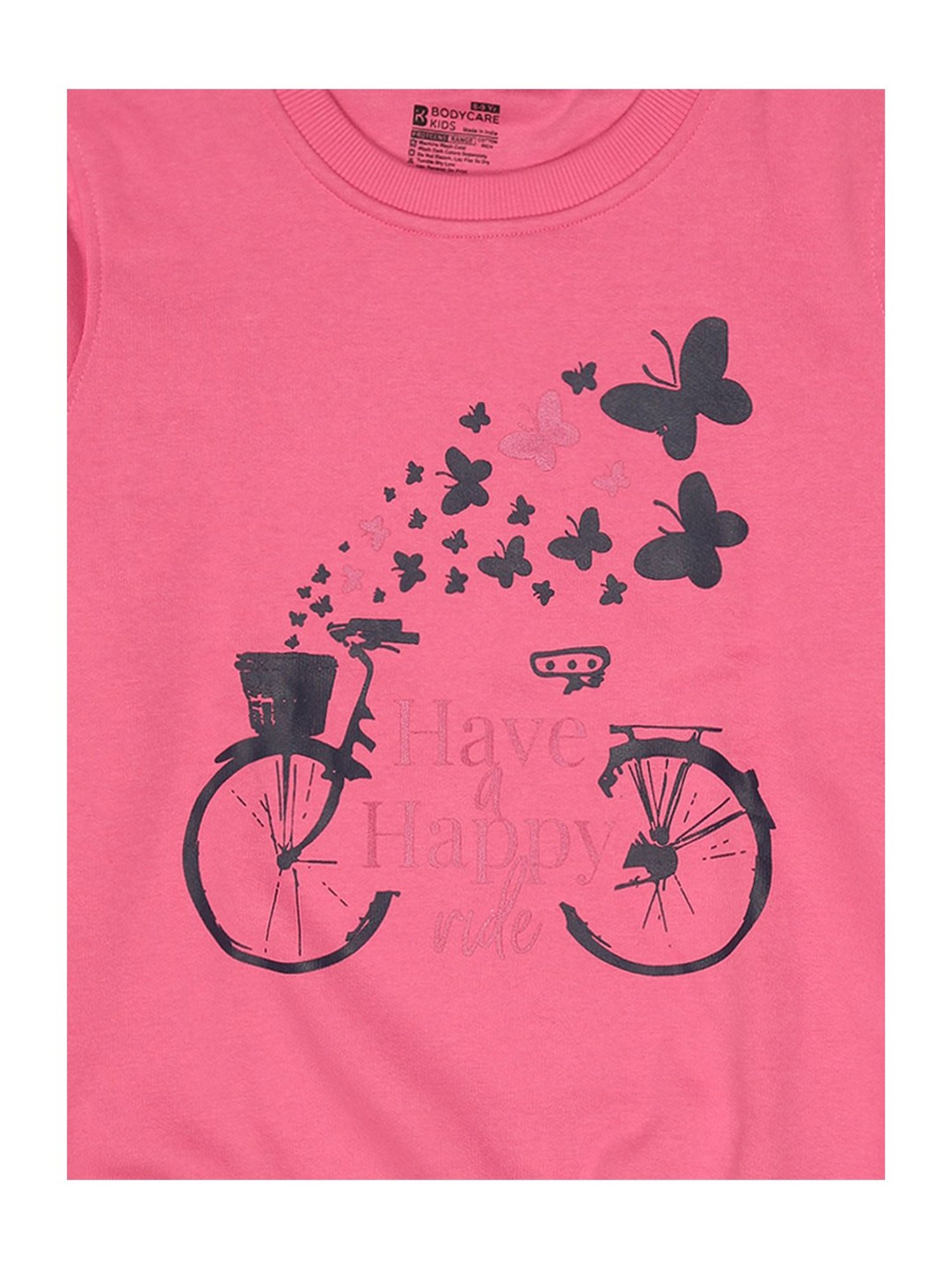 Bodycare Kids Pink Printed Full Sleeves Sweatshirt