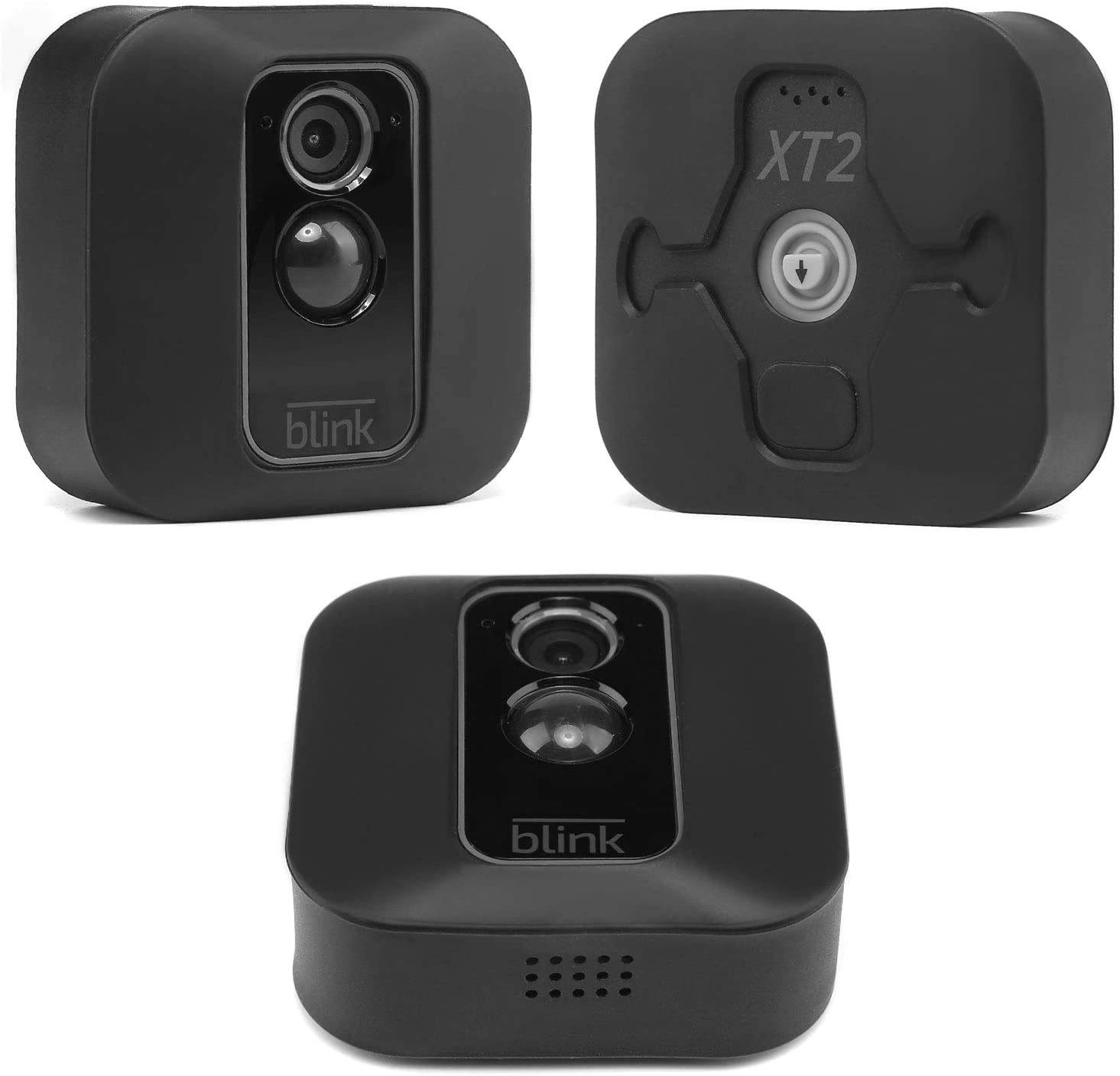 Silicone Skin Case Cover for Blink XT Outdoor Camera, Offer UV Weather Protection & Disguise Blink XT Security Camera - 3 Pack (Dark Gray)