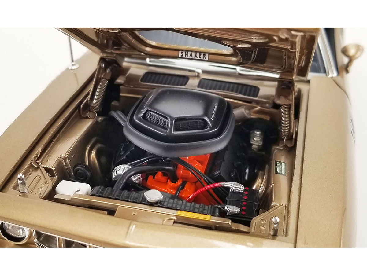 1971 Plymouth Barracuda Tahitian Walnut Metallic and White with White Vinyl Top Limited Edition to 258 pieces Worldwide 1/18 Diecast Model Car by ACME