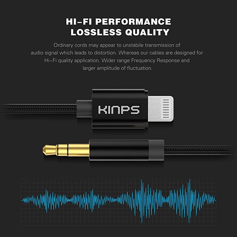 Apple MFI Certified Lightning to 35mm Male Aux Cable 4FT12M Nylon Braided Audio Cord Compatible with iPhone 11 Pro MaxXsXRX87 Car Stereo Home Stereo and More Black2 Pack