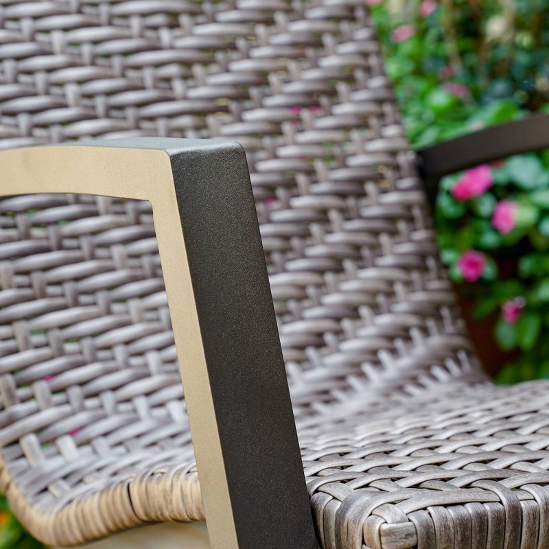 Marion 2pk Wicker Patio Rocker - Brown - Leisure Made