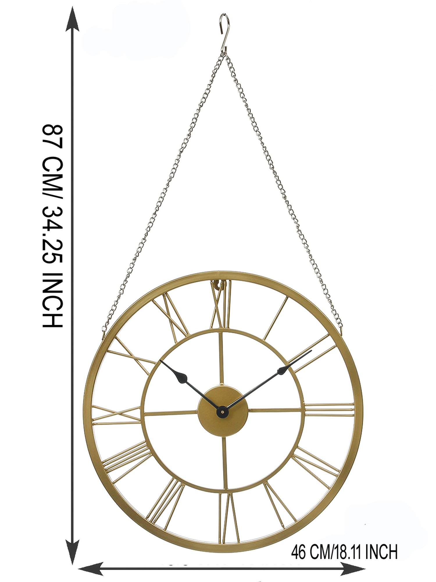 CHRONIKLE Round Gold Iron Wall Clock