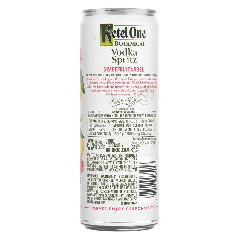 Ketel One Botanical Grapefruit & Rose Vodka Spritz - 4pk/355ml Cans