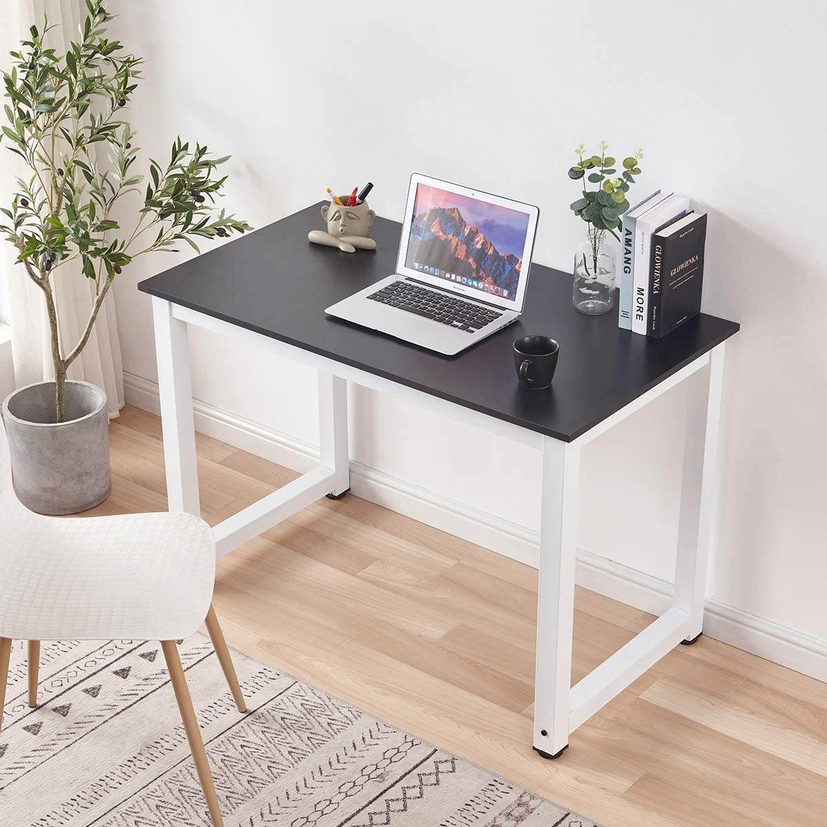 Lifetech Computer Desk 43.3" Modern Study Writing Desk for Home Office Simple Small Desk for Small Spaces, Black