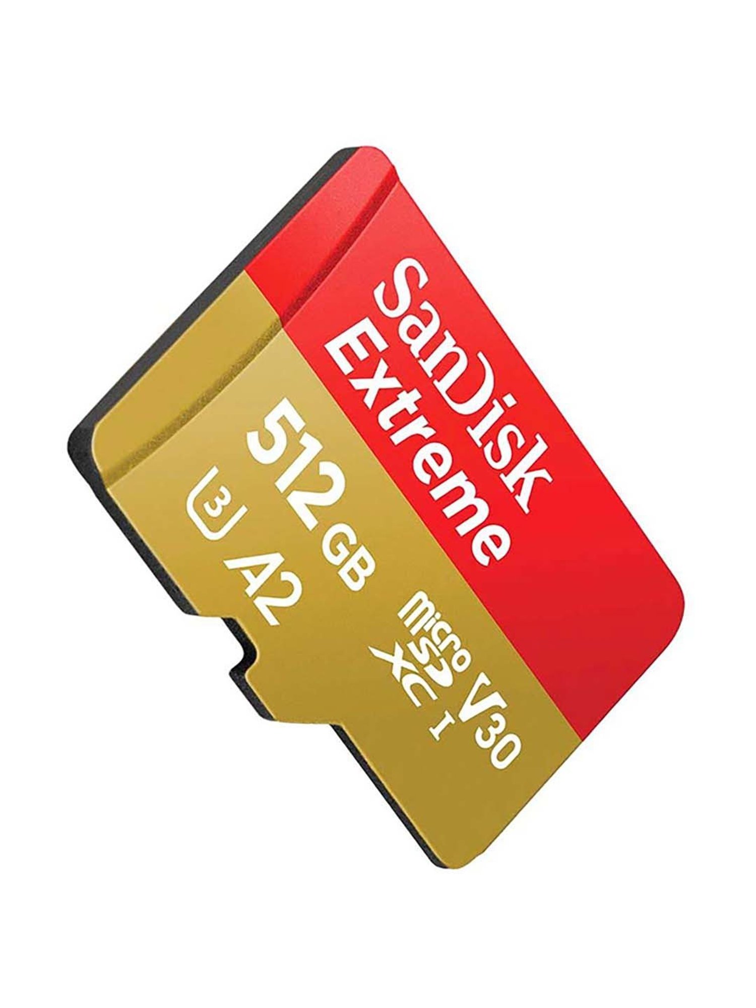 SanDisk Extreme microSD UHS I Card 512GB for 4K Video on Smartphones and Action Cameras (Red/Yellow)