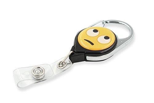 Key-Bak Retract-A-Badge ID Carabiner Retractable Reel with 36-Inch Cord and Twist-Free Vinyl ID Strap (Emoji - Eye Roll, Black)
