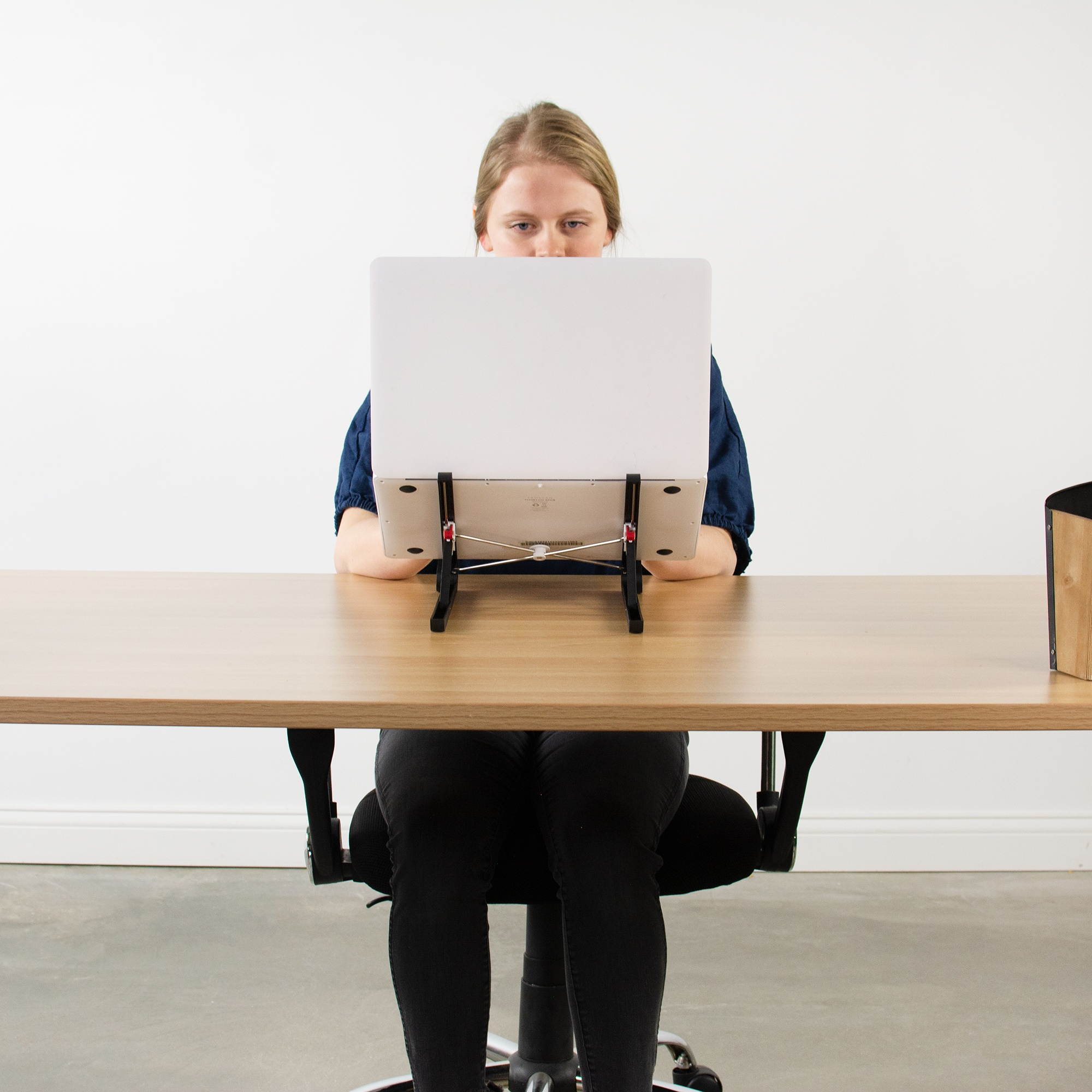 VIVO Black Universal Foldable Laptop iPad Stand Adjustable Riser | Portable Desktop Device Holder (STAND-V000Y)