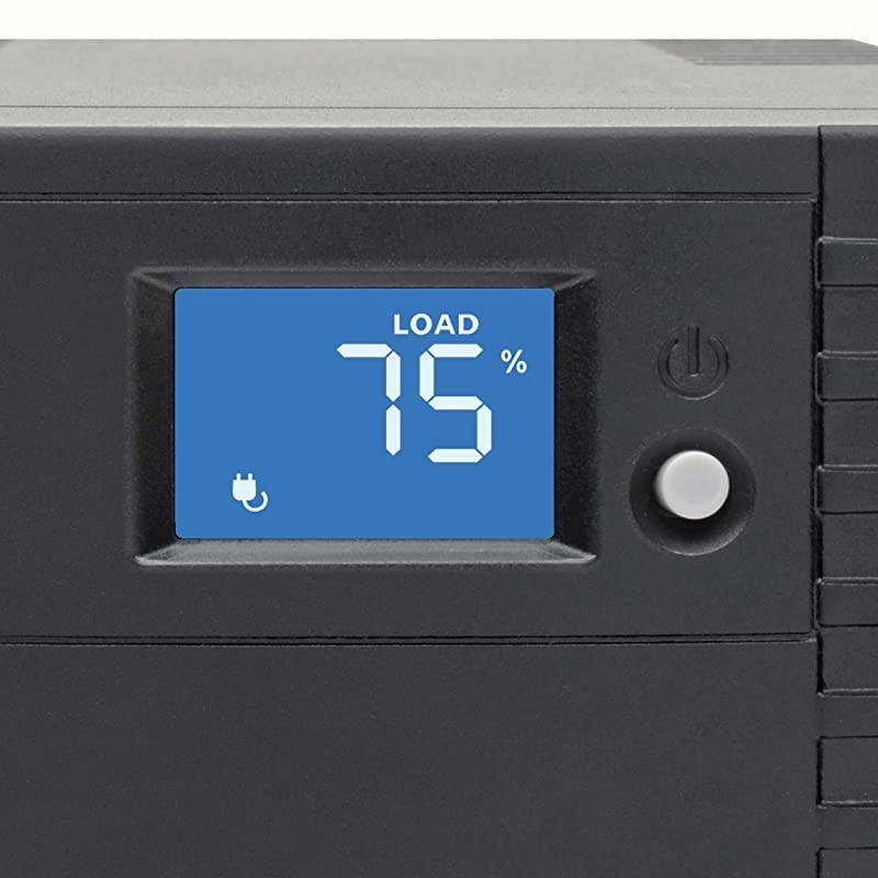 700VA UPS Battery Backup Surge Protector Line Interactive UPS Avr 6 NEMA 515R Outlets NEMA 515P Plug 120V UPS USB Tower OMNI700LCDT Black