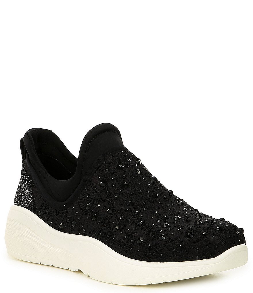Antonio Melani Jaxtyn Hotfix Lace and Jewel Embellished Sneakers