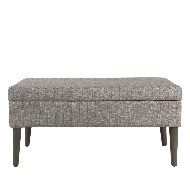 Mid Century Storage Bench Textured Gray - HomePop