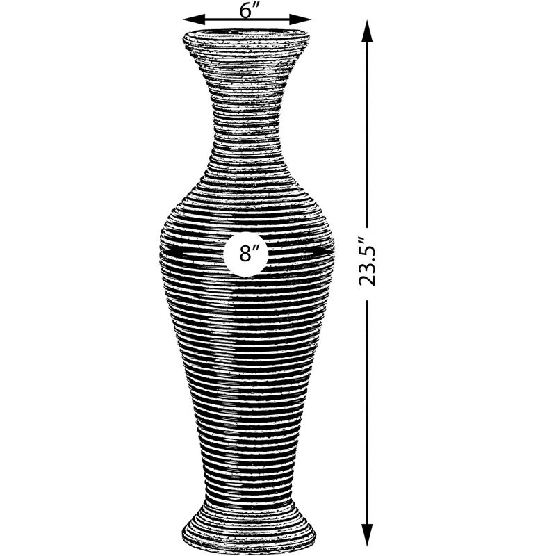 Uniquewise Artificial Rattan Weaved Wire Design Tabletop Accent Decorative Vase 23 Inch High