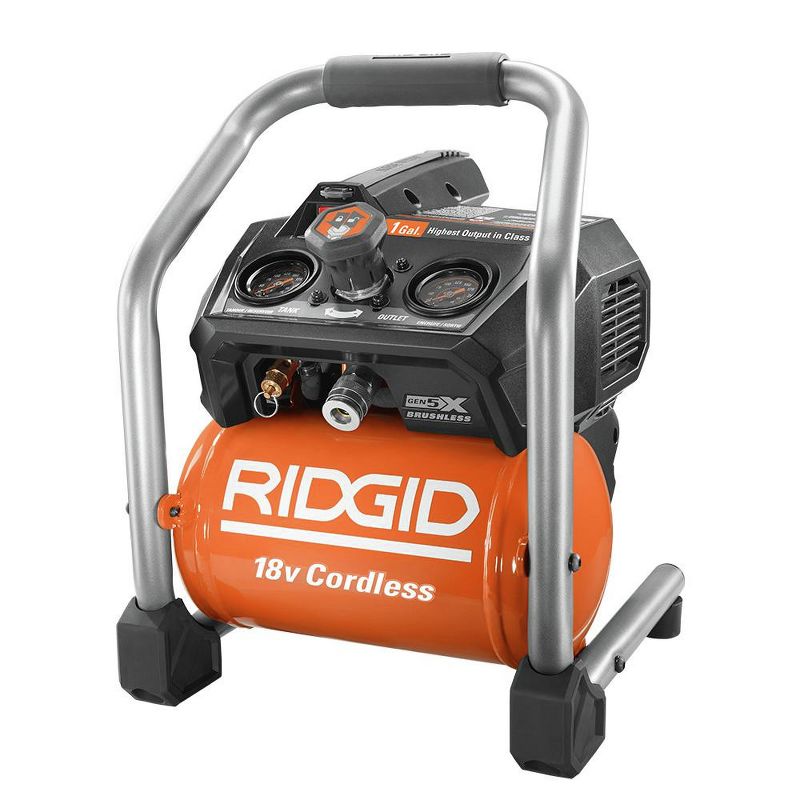 Ridgid ZRR0230 18V Brushed Lithium-Ion 1 Gallon Oil-Free Cordless Hand Carry Air Compressor (Tool Only)