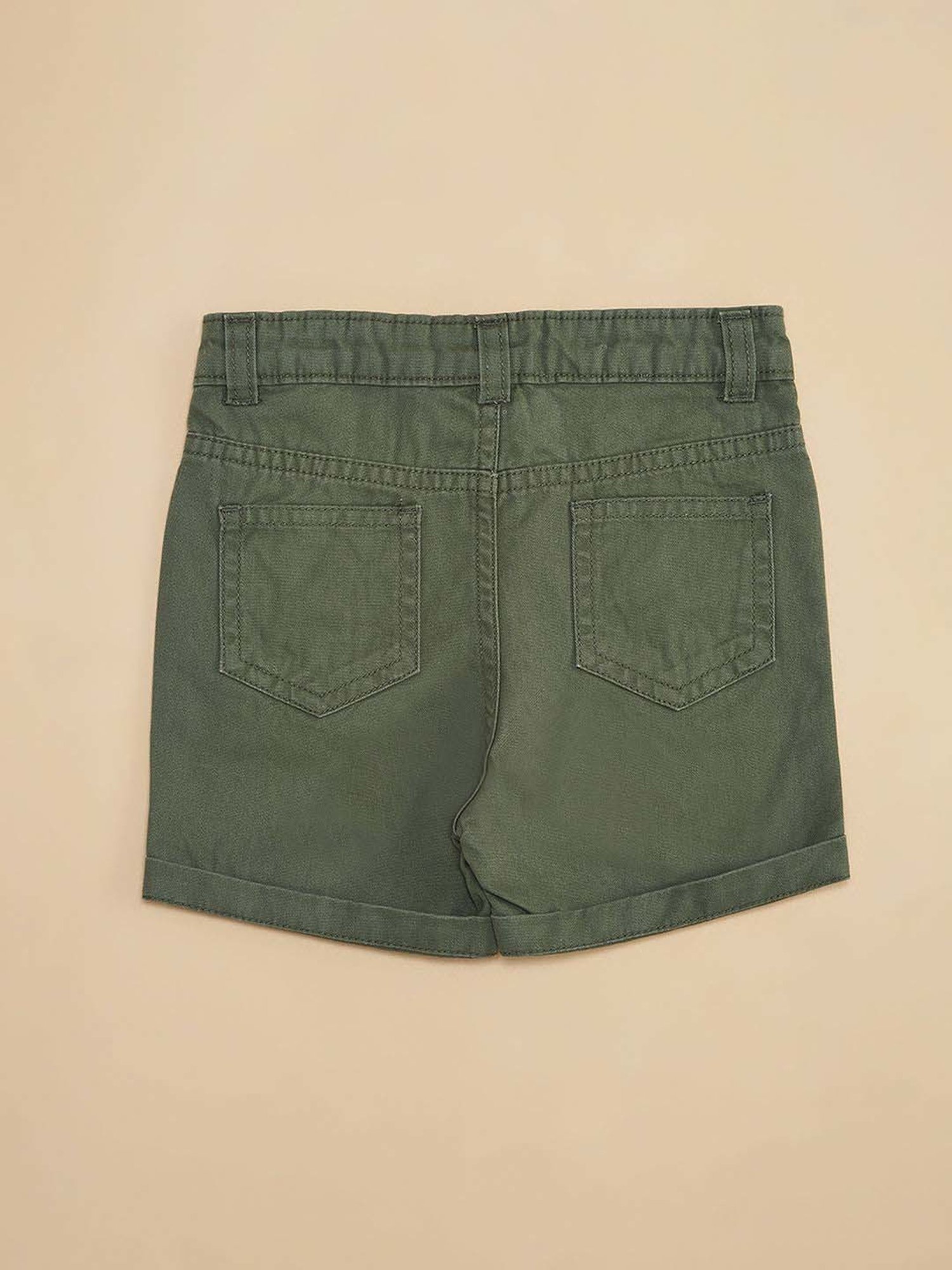 Pantaloons Baby Olive Cotton Applique Shorts
