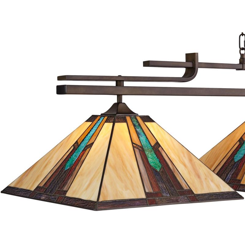 Robert Louis Tiffany Pirro 56" Wide Bronze Ranier Kitchen Island Light Pendant