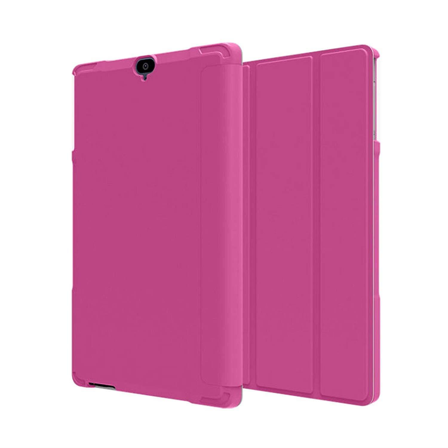 Verizon Folio Case & Tempered Glass Bundle for Ellipsis 8 HD - Pink