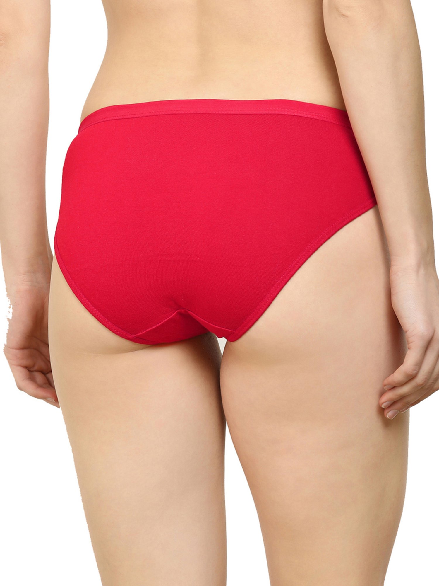 AROUSY Black & Red Plain Hipster Panties - Pack Of 6