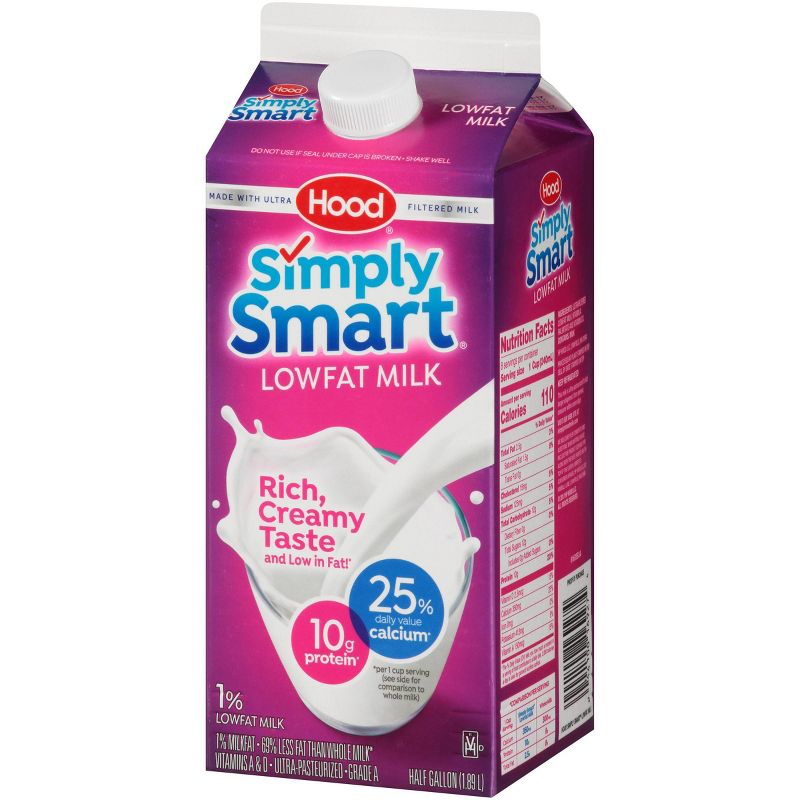Hood Simply Smart 1% Milk - 0.5gal