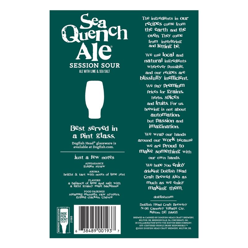 Dogfish Head SeaQuench Ale Session Sour Beer - 6pk/12 fl oz Cans
