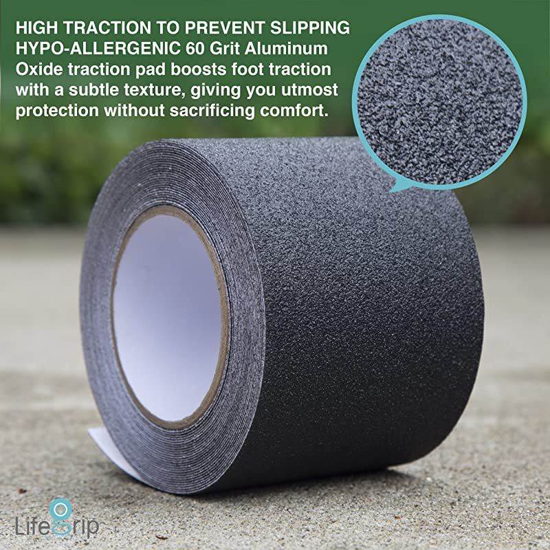 Slip Traction Tape 4 Inch x 30 Foot Best Grip Friction Abrasive Adhesive for Stairs Tread Step Indoor Outdoor 4 X 30 Tape + Roller