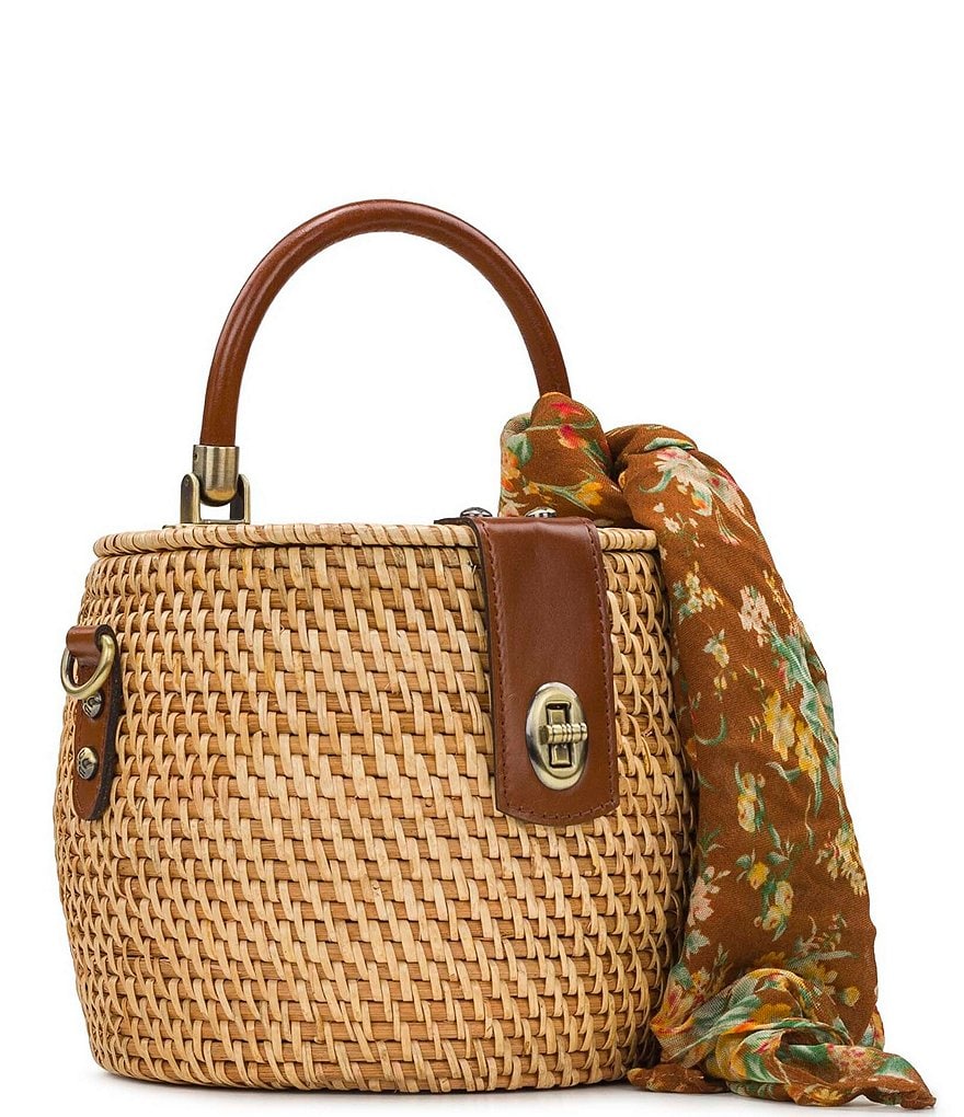 Patricia Nash Seasonal Collection Antiniana Vintage Inspired Straw Satchel Bag