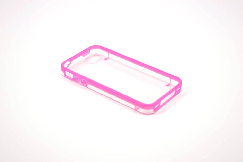 Pink  Glow in the Dark  Rubber Edge iPhone 4 and 4s Plastic Cell Phone Cover Case with Free Stylus
