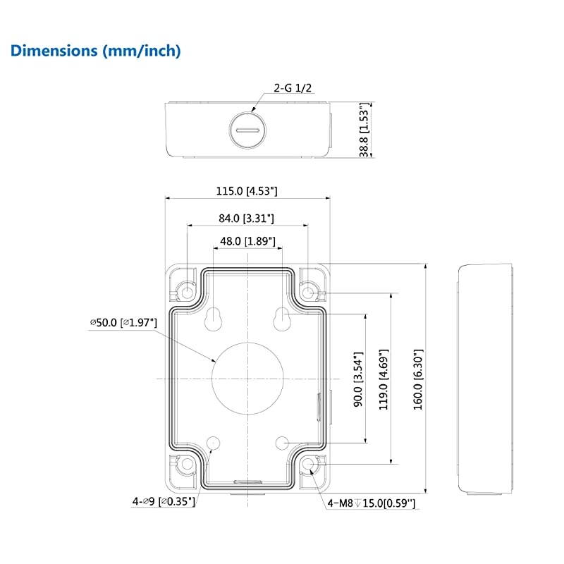 PFA120 Aluminum Waterproof Junction Box for Dome Cameras