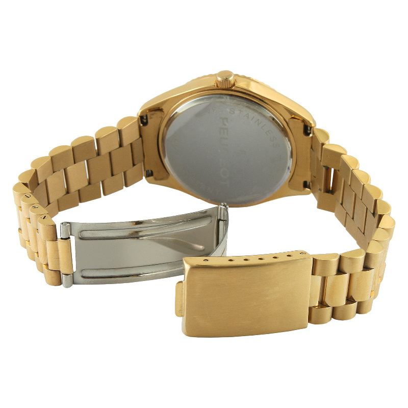Men's Peugeot Coin Edge Bezel Bracelet Watch - Gold