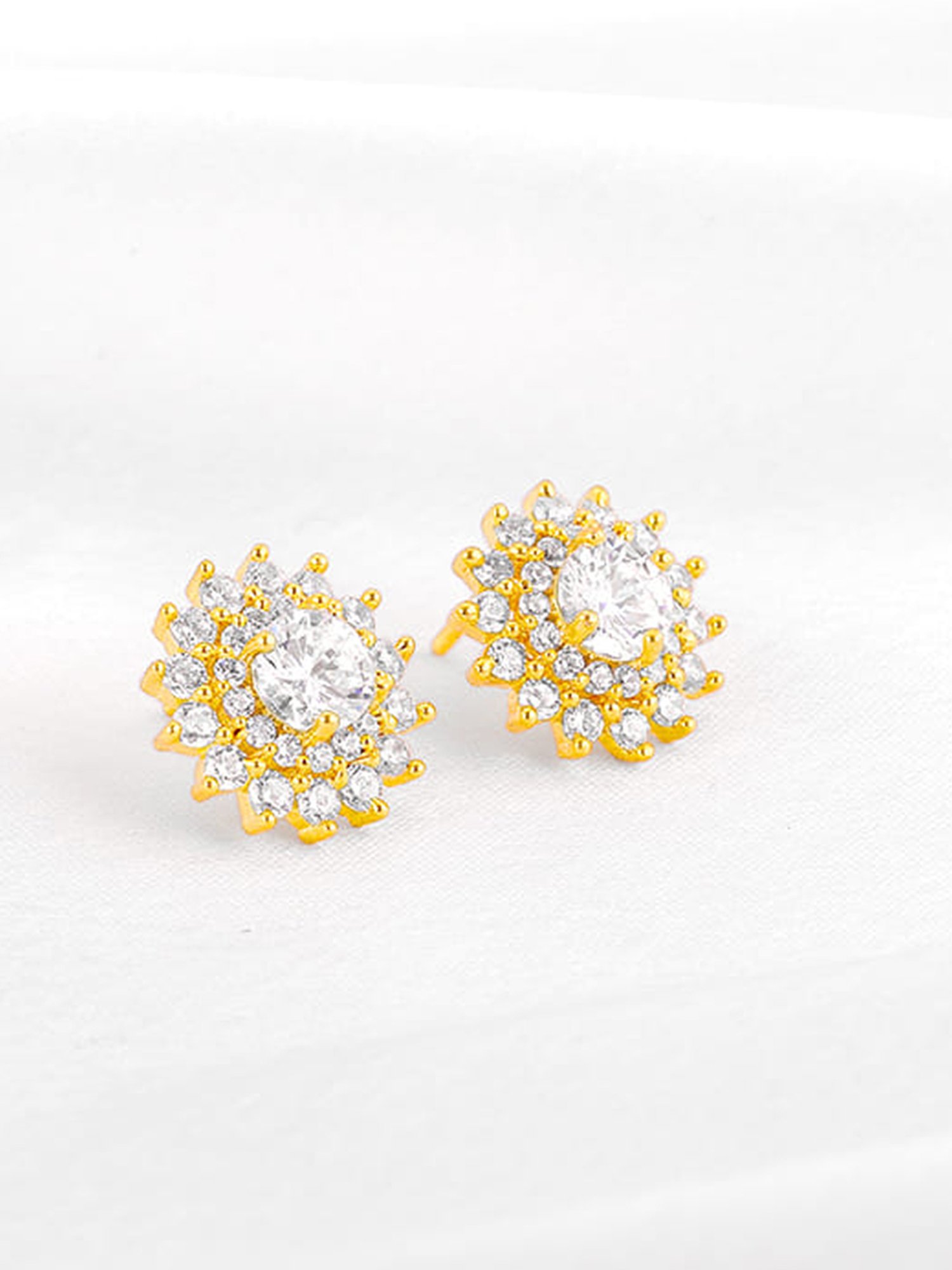GIVA 925 Silver Golden Cielo Stud Earrings for Women & Girls