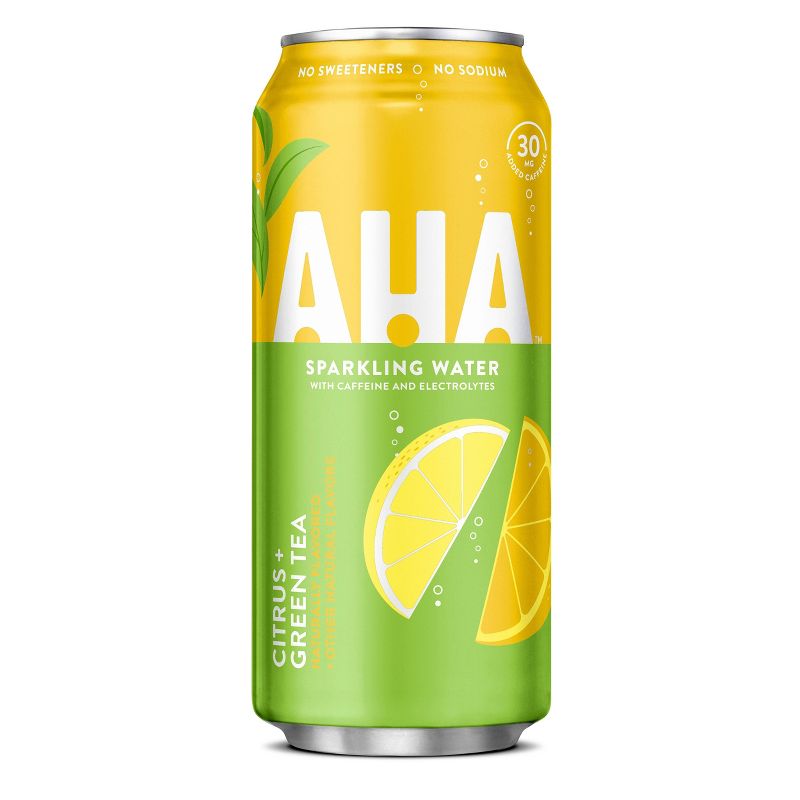AHA Citrus + Green Tea Sparkling Water - 16 fl oz Can