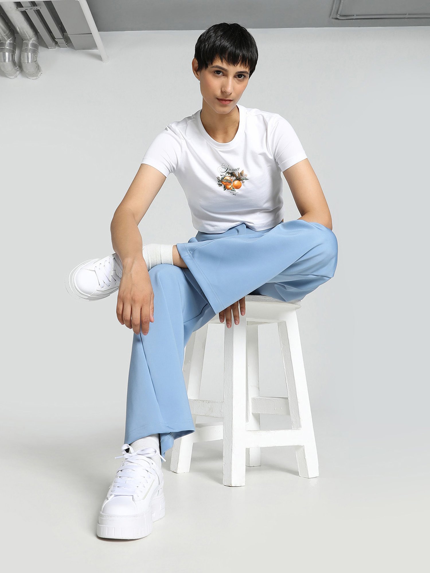 Puma White Printed T-Shirt