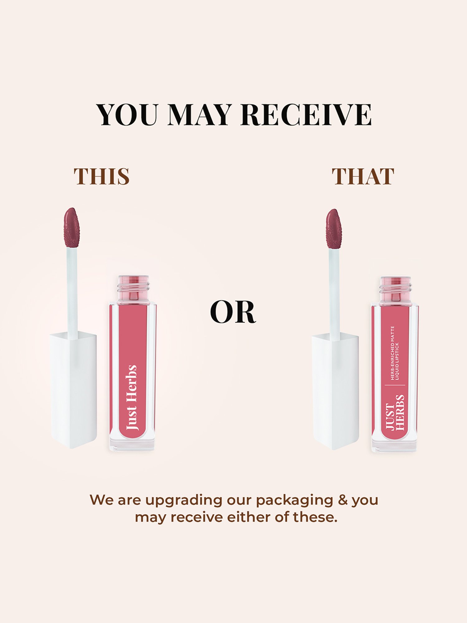 JUST HERBS Herb-Enriched Matte Liquid Lipstick Apricot Coral - 2 ml