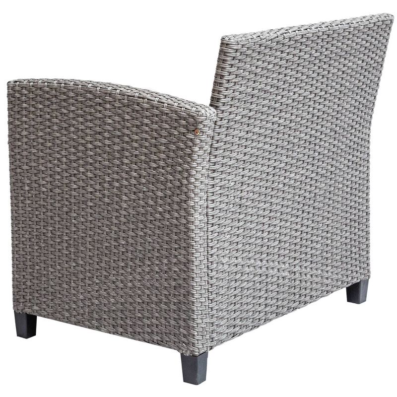 4pc Resin Wicker Patio Furniture Set with Cushions - Gray - Art Leon