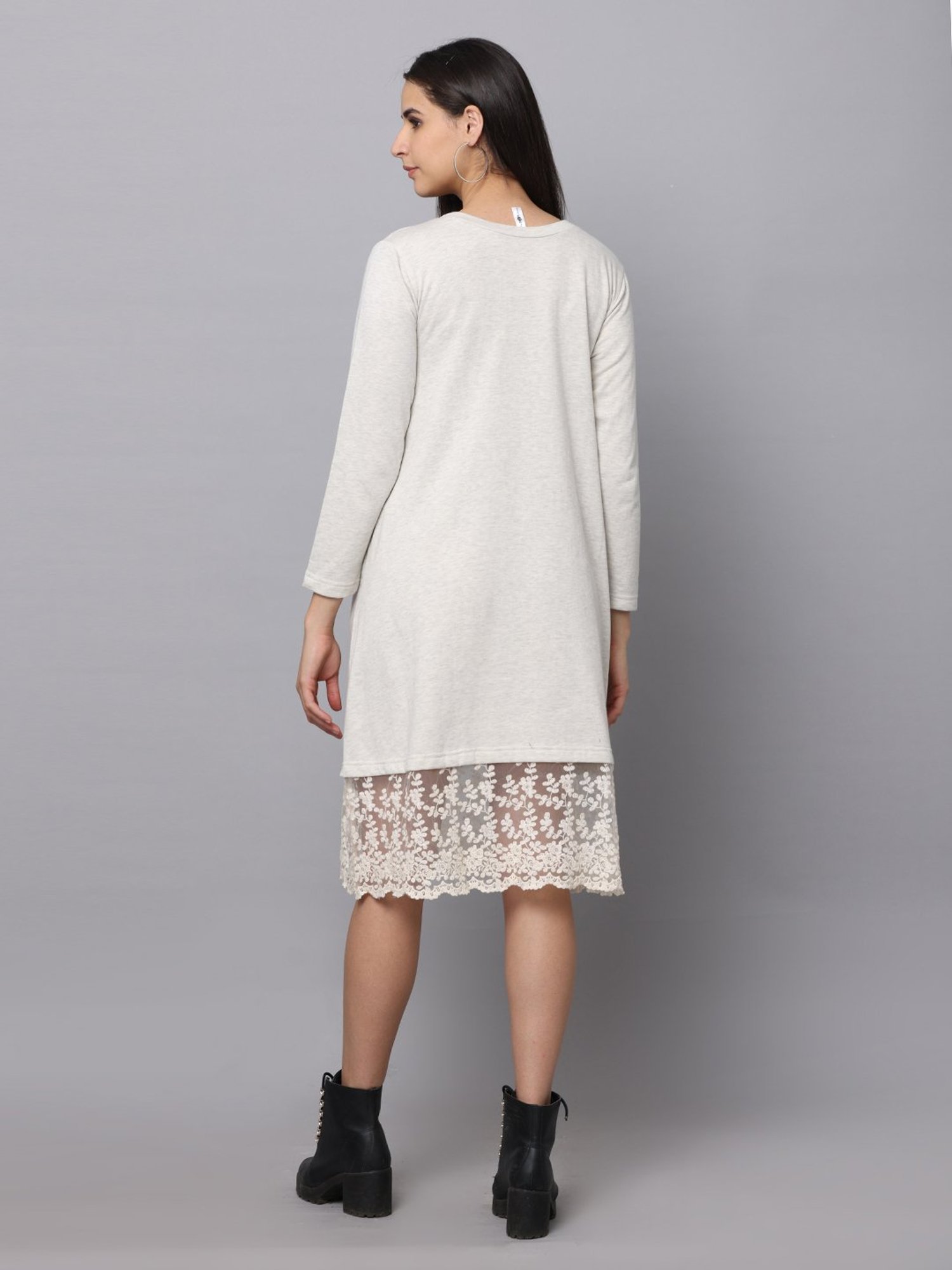 The Mom Store Off White Maternity & Nursing Sweater Dress