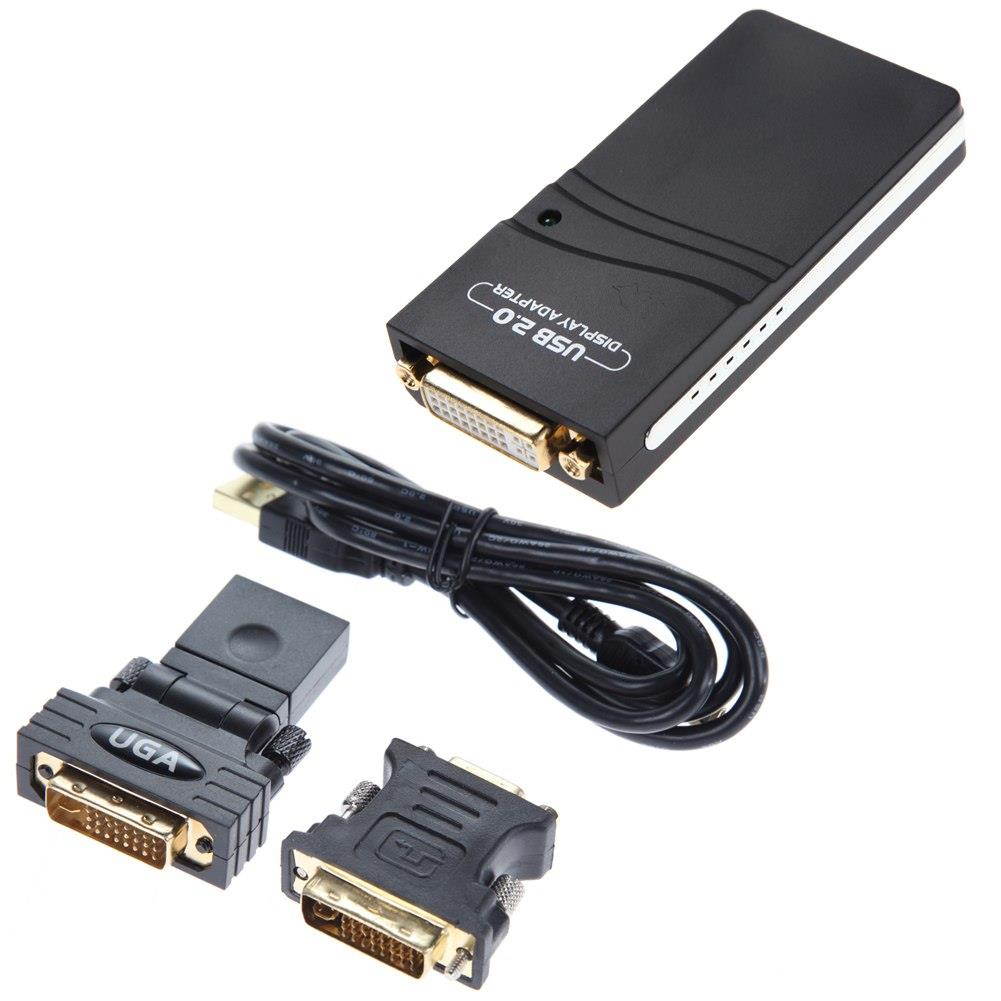 USB 2.0 UGA to DVI/VGA/HDMI Multi Display Monitor Converter Connector Graphic Adapter for PC Laptop HDTV