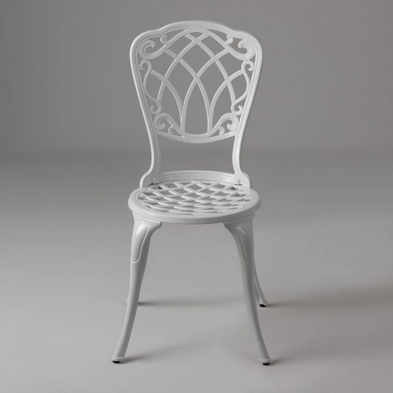 Palisade 3pc Aluminum Bistro Set in White - Balkene Home