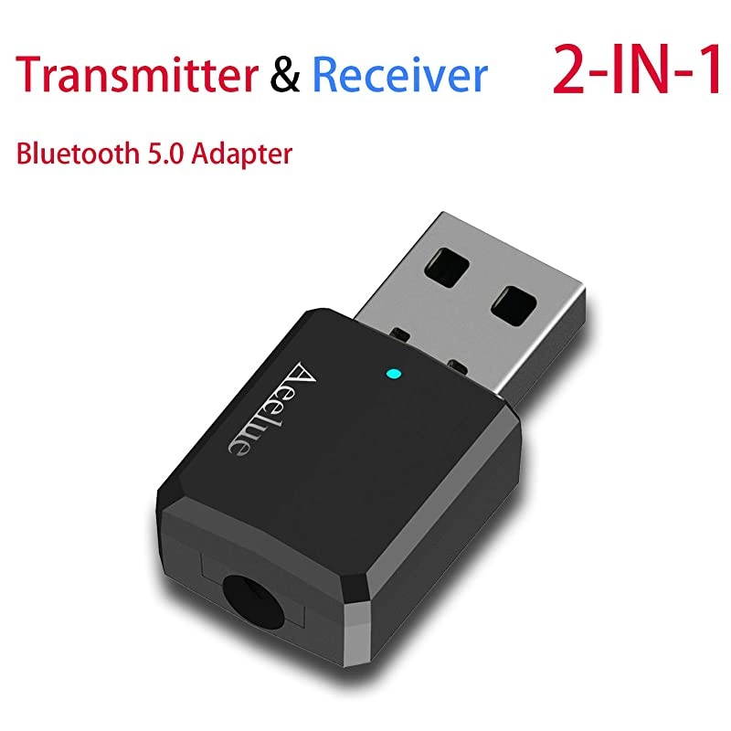Bluetooth Transmitter Receiver 2 in 1 Wireless Home Stereo Audio Transmitter Portable Bluetooth 50 Audio Adapter for TVPCProjector and More USB Power