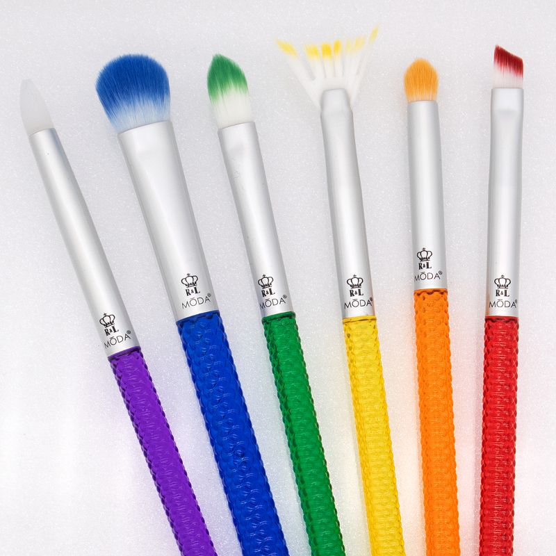 MODA Brush Rainbow 14pc Makeup Brush Bundle with Rainbow Zip Case