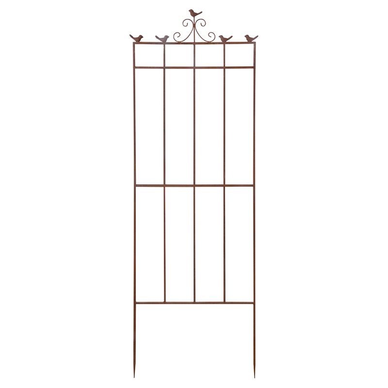 Obelisk 21" X 0.9" X63" Bird Trellis Metal - Brown - Esschert Design
