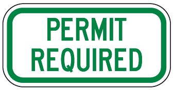 Permit Required Sign (Green)