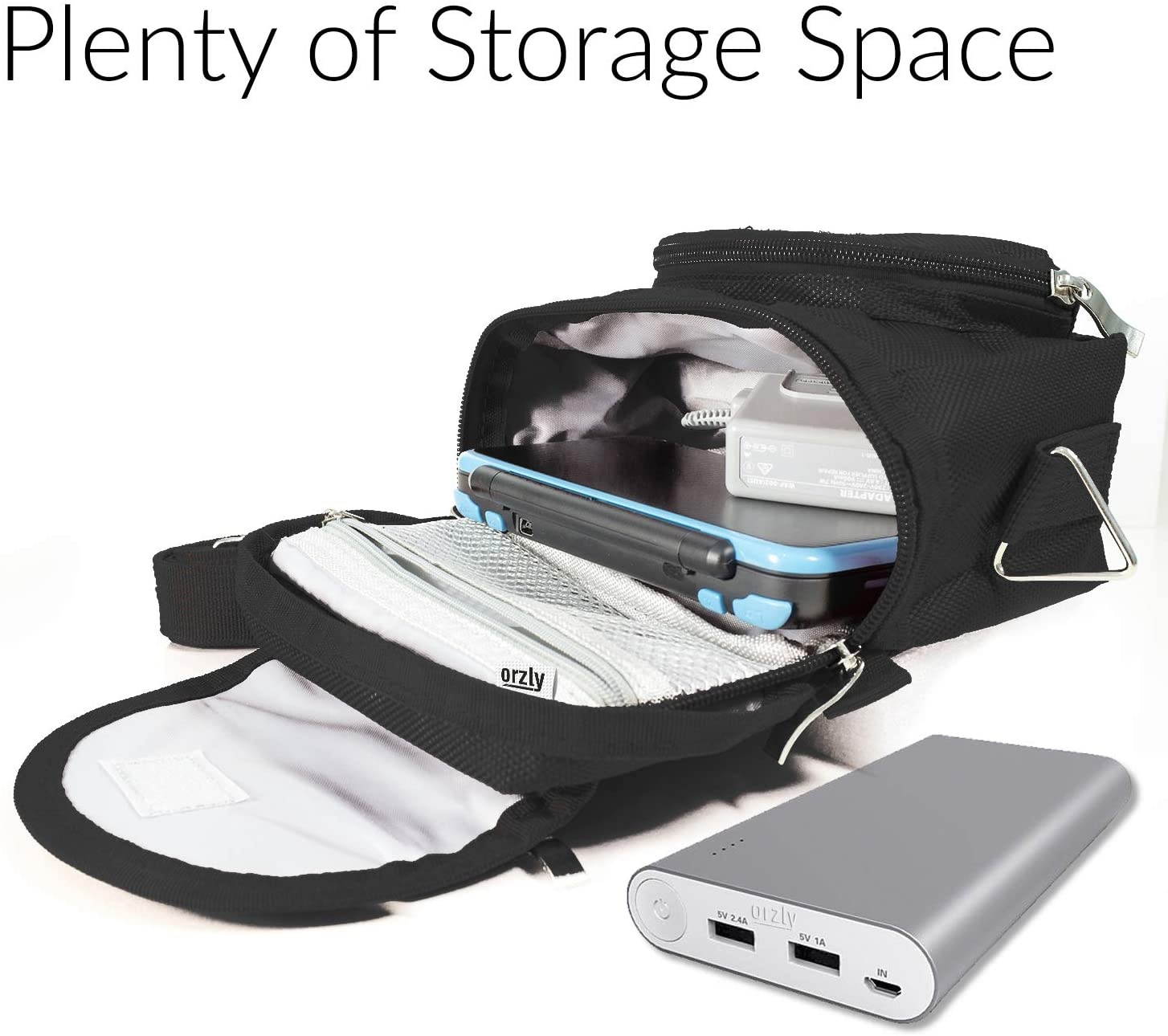 G-HUB Travel bag with Shoulder Strap, Carry Handle, Belt Loop for Nintendo DS Consoles DS / 3DS / DS Lite / 3DS XL / DSi - Black