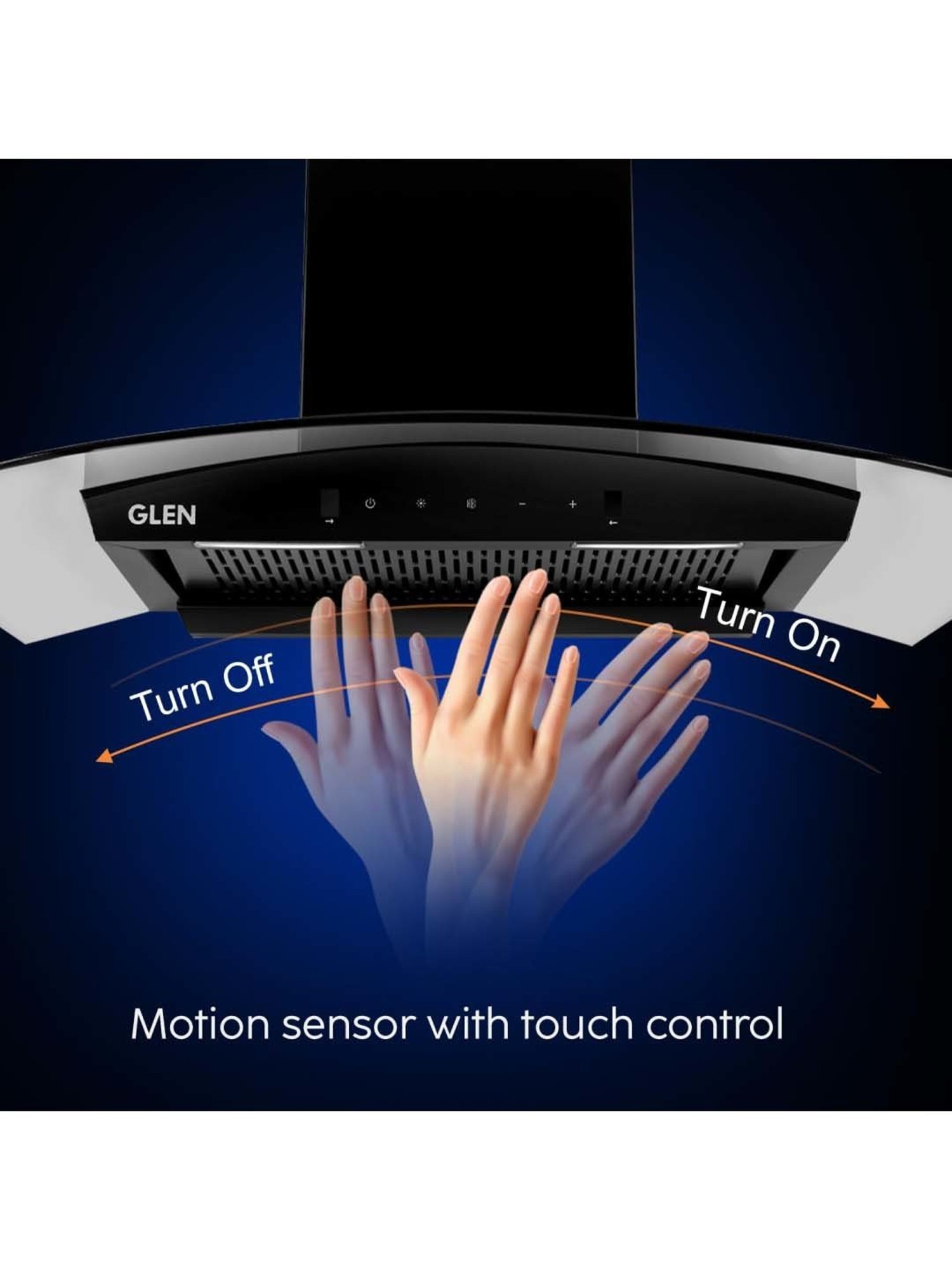 Glen CH6071BLDCBLAC60 1200CMH 60cm Wall Mounted Chimney (Black)