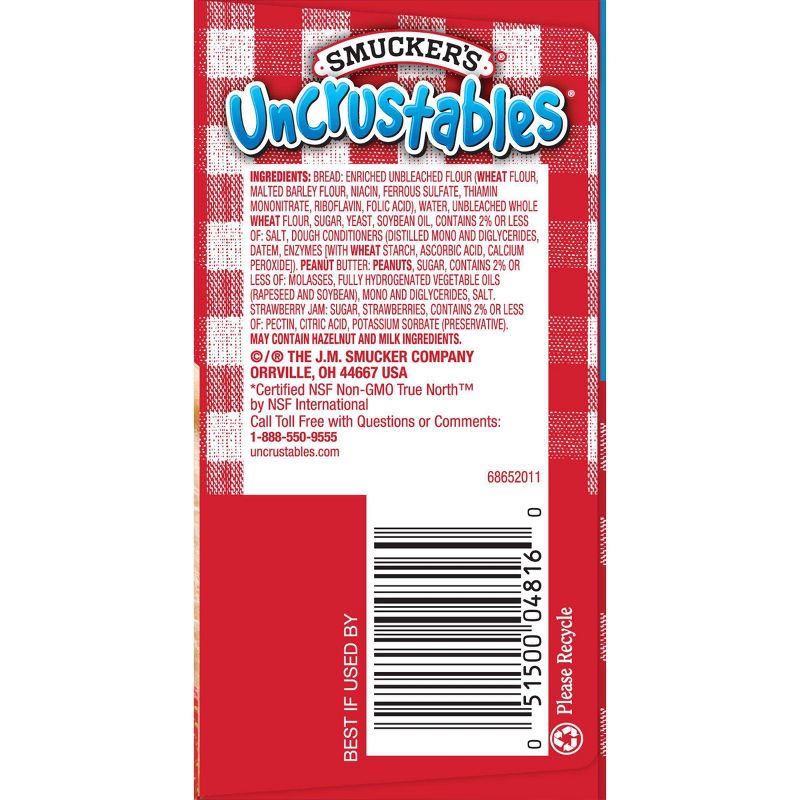 Smucker's Uncrustables Frozen Peanut Butter & Strawberry Jam Sandwich - 8oz/4ct