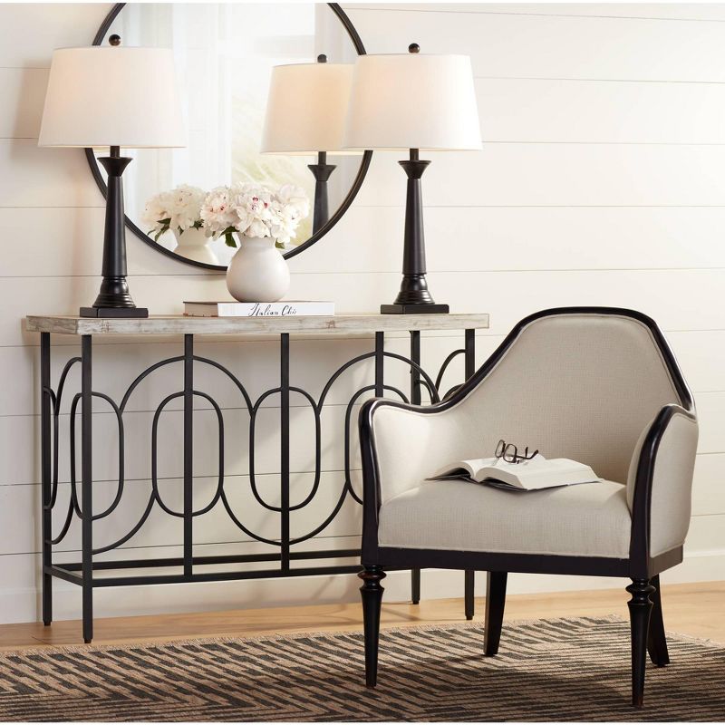 Uttermost Mayfair Matte Black 34" Round Wall Mirror