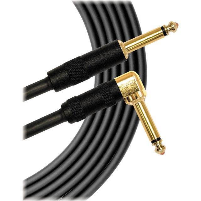 MOGAMI Gold Instrument 3' 1/4" Male to 1/4" Male to 1/4" Right Angled Male Cable