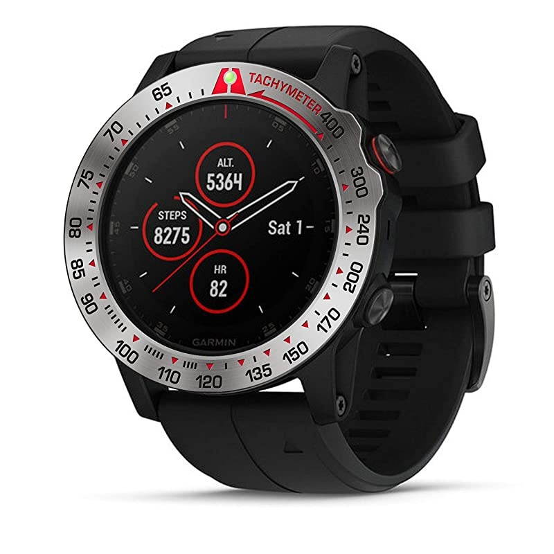 Titanium Metal Bezel Ring Compatiable with Garmin Fenix 5X Plus Bezel Ring Adhesive Cover Anti Scratch Collision Protector for Garmin Watch Accessory Titanium Not Fit Fenix 5 5X