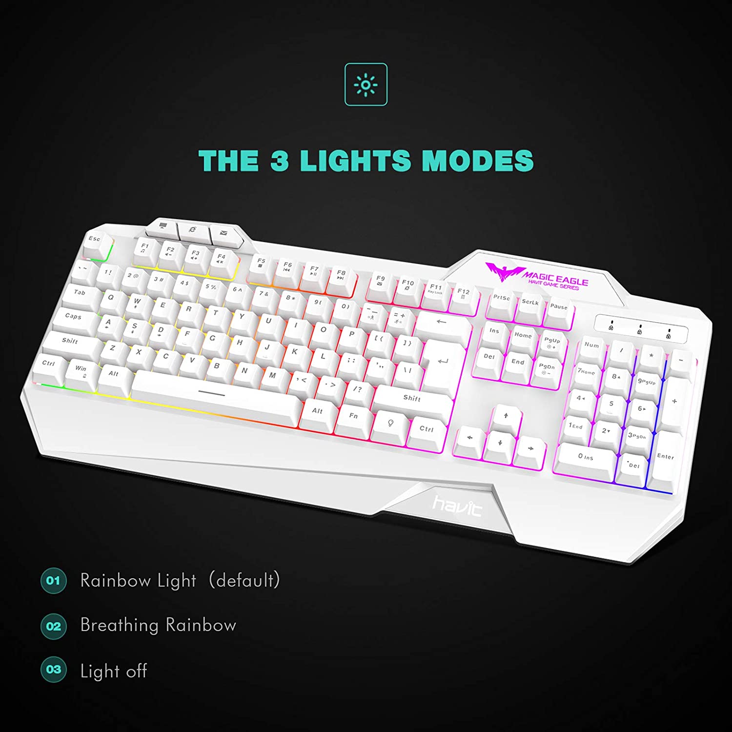 2, 60% Wired/Wireless Mechanical Keyboard (Kailh Box Brown Switch/White Case) - Full Keys Programmable - True RGB Backlit - Tap Arrow Keys - Double Shot PBT Keycaps - NKRO - 1900mAh Battery