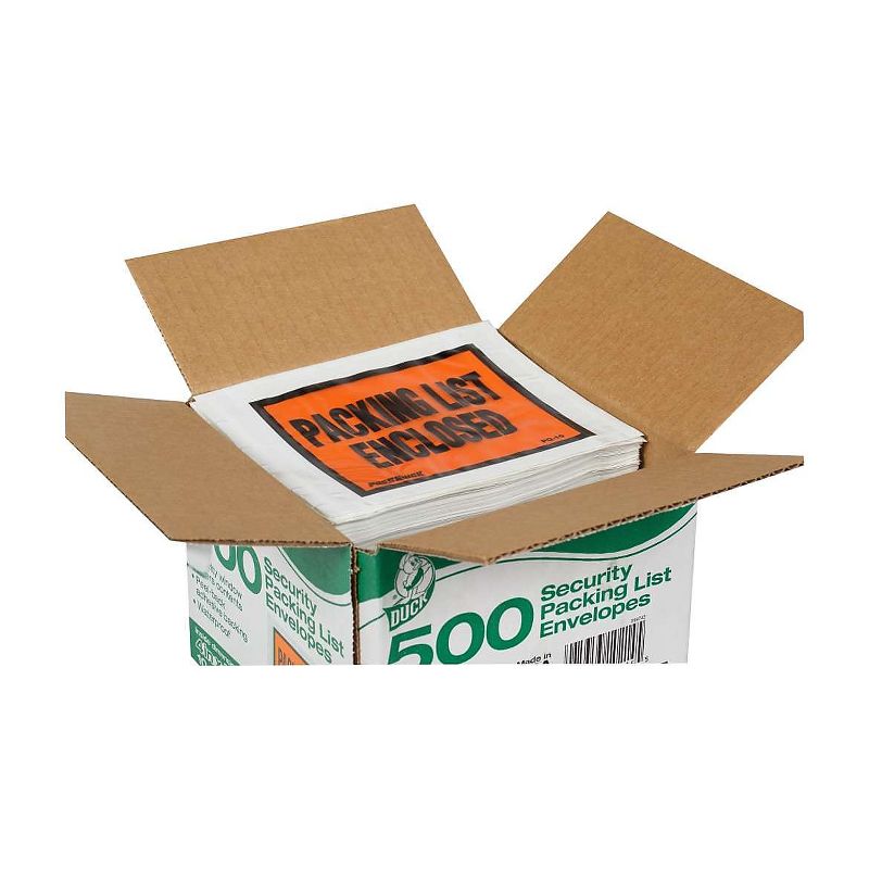 Duck Packing List Envelopes Clear Window 500/BX 729465